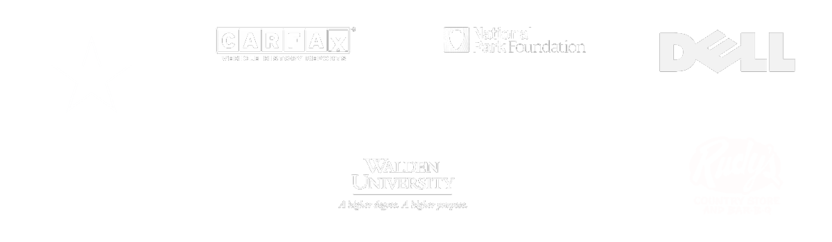 Some of the brands we've worked with, including the University of Miami, Super Circuits, the Dallas Cowboys, Carfax, the National Park Foundation, Dell, University of Liverpoool, Beachbody, Carino's, Walden University, and Rudy's Country Store and Bar-B-Q.